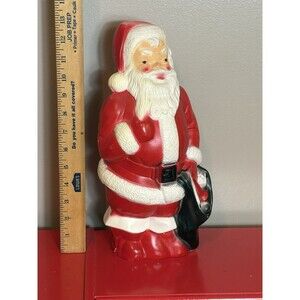 Vintage Empire Santa Blow Mold 13” Red White Plastic Christmas Decoration